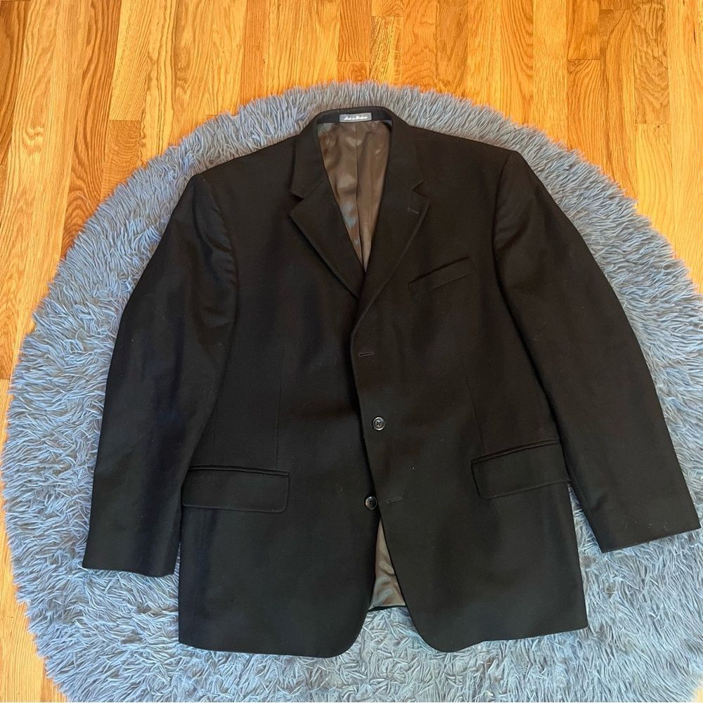 Oscar De La Renta Classic Black Men's Wool Cashmere Blazer Size 46
